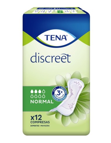 TENA DISCREET COMPRESA DE INCONTINENCIA NORMAL 12 UDS