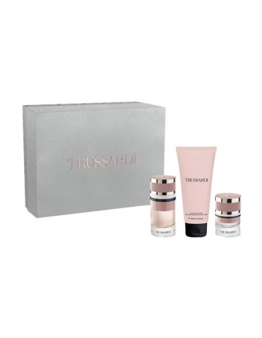 TRUSSARDI PERFUME SET EDP VAP 90 ML + BODY 200 ML + PERFUME CABELLO 30 ML