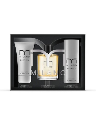 MILANO SET ESENCIA EDT VAP 100 ML + A/SHAVE  100 ML + DEO 150 ML