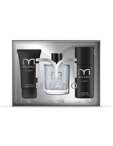 MILANO SET BLACK EDT VAP 100 ML + A/SHAVE 100 ML + DEO 150ML