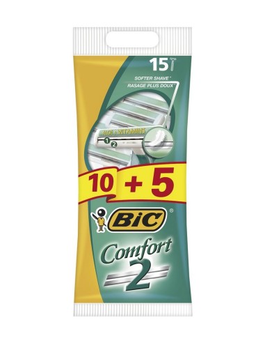 BIC MAQUINILLA DESECHABLE 2 HOJAS COMFORT-2 15 UDS