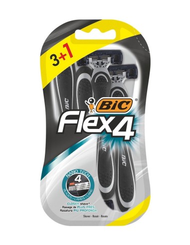 BIC MAQUINILLA DESECHABLE FLEX-4 BASCULANTE 3+1 UND.