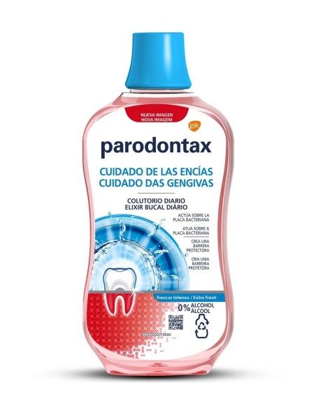 Parodontax Colutorio Frescor Intenso 500 ml, para encías sanas y aliento fresco sin alcohol