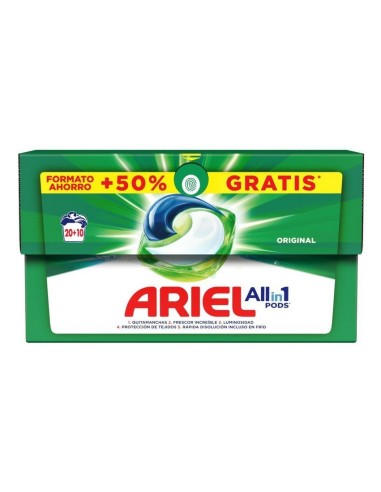 ARIEL DETERGENTE CAPSULAS LAVADORA 30 (20 + 10) TODO EN UNO