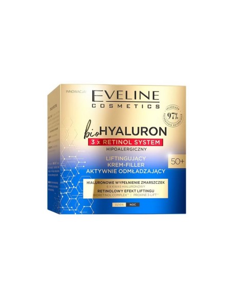 Eveline 3xRetinol System Crema Lifting Rejuvenecedora Día/Noche 50+ 50 ml