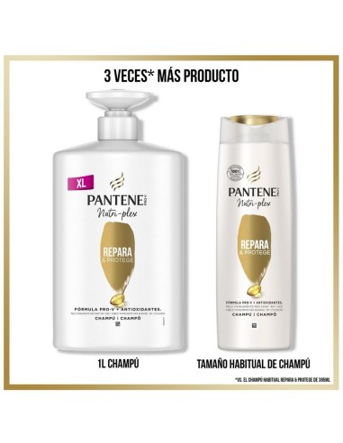 Pantene Repara y Protege 1L con dosificador, champú ideal para uso diario