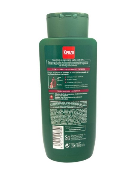 Kerzo: Champú Fortificante Anti-Caída para Cabello Normal, Frasco 400 ml