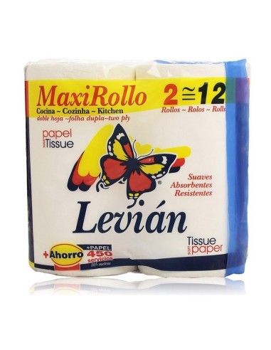 Levian Papel de Cocina 2 Maxi Rollos Alta Absorción