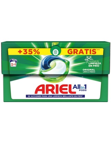 ARIEL DETERGENTE CAPSULAS LAVADORA 25+9 LAV. ORIGINAL