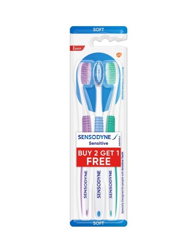 CEPILLO DENTAL SENSODYNE SENSITIVE 2+1 UDS