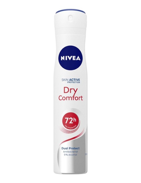 Bote de desodorante en spray Nivea Dry Comfort 200ml con proteccion 72 horas