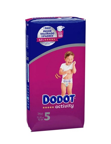 DODOT PAÑAL ACTIVITY TALLA-5 52 UDS 12 A 17 KILOS