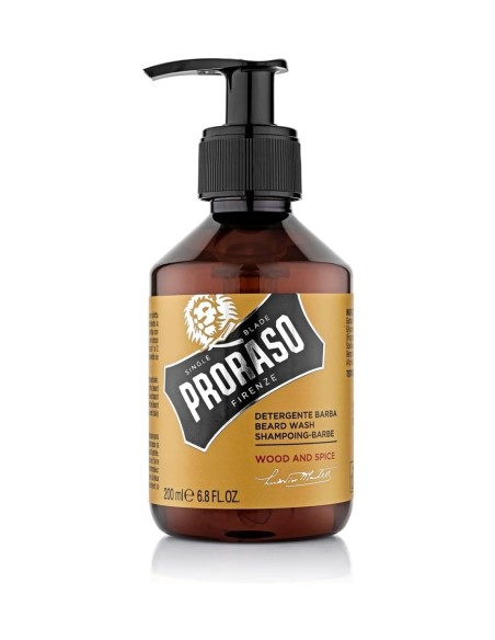 PRORASO CHAMPU PARA BARBA Y BIGOTE MADERAS Y ESPECIAS 200 ML