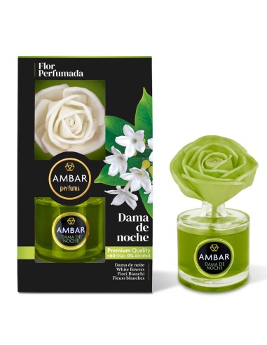 Ambientador decorativo Flor Perfumada Ambar Dama de Noche.