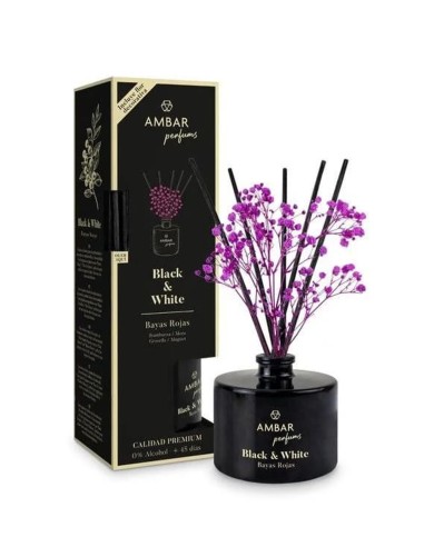 MIKADO 40ML AMBIENTADOR BLACK&WHITE BAYAS ROJAS