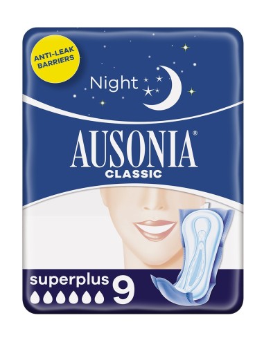 AUSONIA CLASICA COMPRESA NOCHE SUPER PLUS 9 UDS