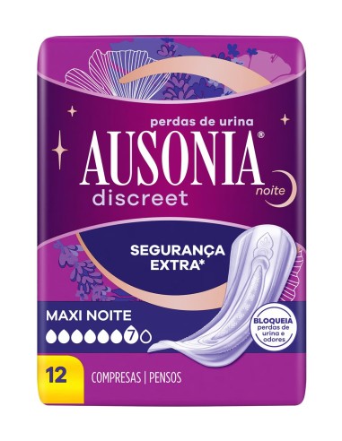 AUSONIA DISCREET COMPRESA DE INCONTINENCIA MAXI NIGHT 12 UDS