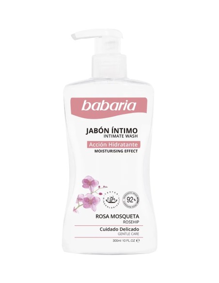 Babaria Jabón Íntimo Rosa Mosqueta 300 ml - Limpieza Suave y Protección