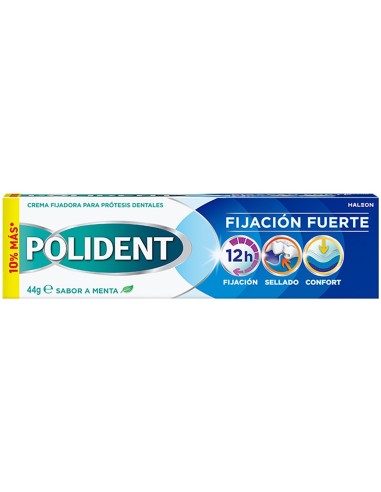 POLIDENT CREMA FIJADORA PROTESIS DENTALES FIJACION FUERTE 44 GRS