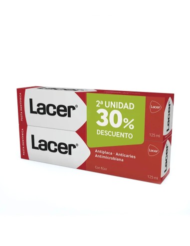 LACER PASTA DENTIFRICA TUBO 125ML DUPLO 2X125 ML PACK AHORRRO