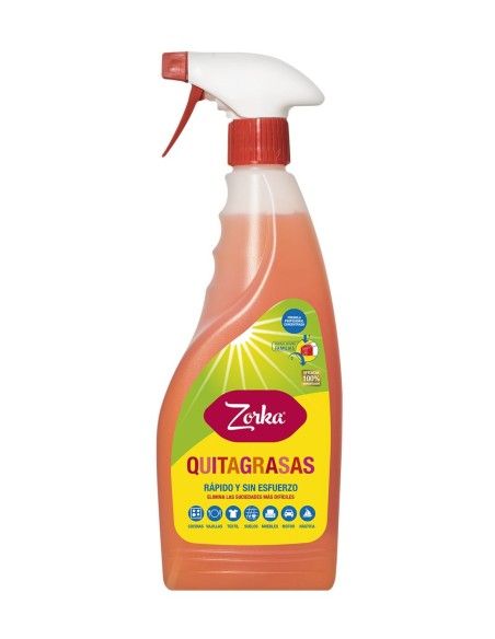 Botella de quitagrasas con pistola pulverizadora Zorka 750 ml y tapón de seguridad rojo