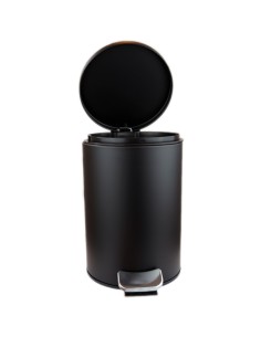 Papelera de acero con pedal 3 litros negra 2
