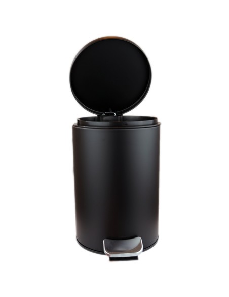Papelera de acero con pedal 3 litros negra