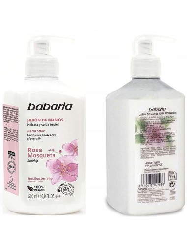 BABARIA JABON DE MANOS LIQUIDO DOSIF. ROSA MOSQUETA 500ML