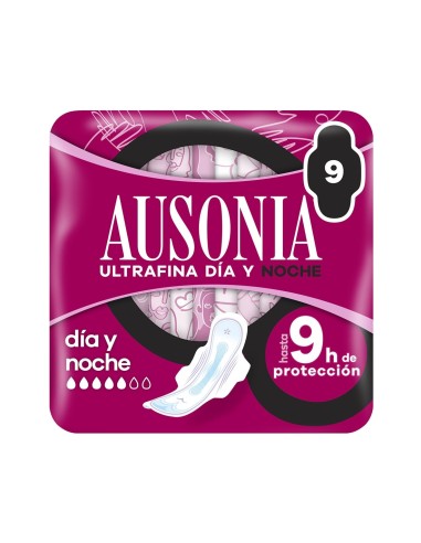 AUSONIA AIR DRY COMPRESA ALAS NOCHE 9 UDS.