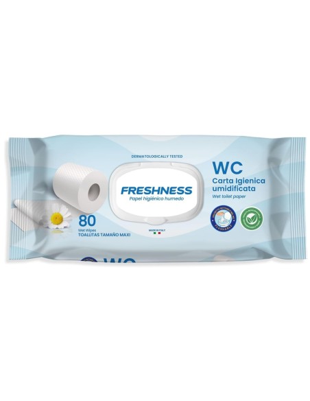 Freshness Papel Higiénico Húmedo 80 Toallitas WC Tapa Click