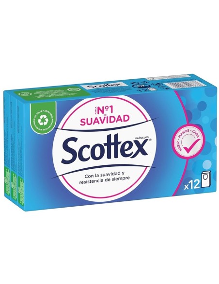 Pack 12 unidades pañuelos Scottex resistentes
