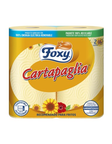 FOXY PAPEL DE COCINA AMARILLO CARTAPAGLIA 2 ROLLOS