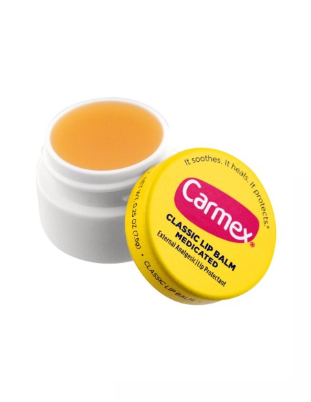 Bálsamo labial Carmex formato tarro clásico con efecto calmante y refrescante