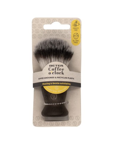 Brocha de afeitar Coffee con cerdas sintéticas veganas y mango ecológico de café