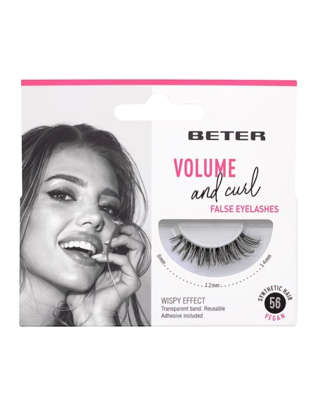 Pestañas postizas Beter Nº 56, volumen y curvatura para una mirada impactante.