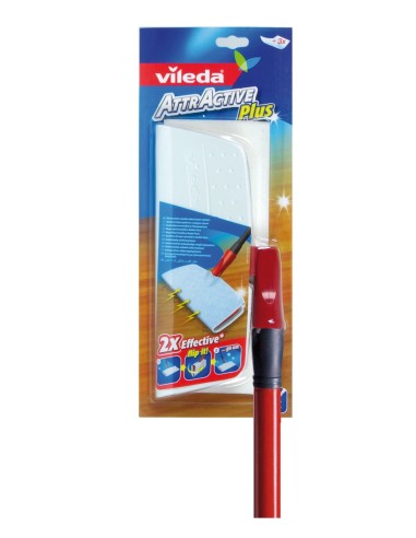 Mopa atrapapolvo reversible Vileda con mango regulable.