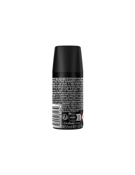 Desodorante Axe Vainilla 35 ml, mini spray con fragancia envolvente y protección duradera.