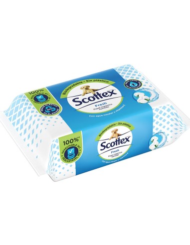 Pack Scottex Fresh Papel Higiénico Húmedo 74 unidades.