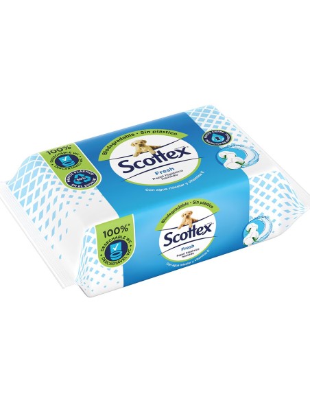 Pack Scottex Fresh Papel Higiénico Húmedo 74 unidades.