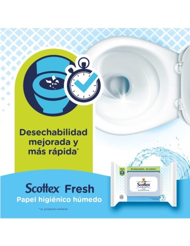 Scottex Papel Higiénico Húmedo - Cuidado Suave para tu Piel
