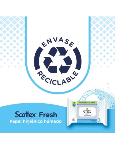 Papel húmedo Scottex 100% desechable por el WC.