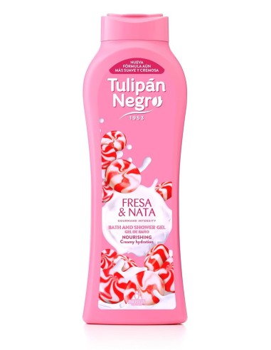 Gel de baño Tulipán Negro Fresa y Nata - Hidratación y suavidad