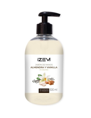 IZEM JABON DE MANOS LIQUIDO DOSIFICADOR 500 ML ALMENDRAS Y VAINILLA