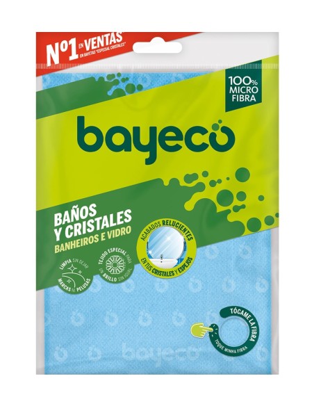 Bayeco Bayeta Microfibra Baños y Cristales 40x40 cm 1 Ud - Limpieza Eficiente