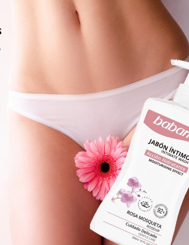 Babaria Jabón Íntimo Rosa Mosqueta 300 ml - Limpieza Suave y Protección