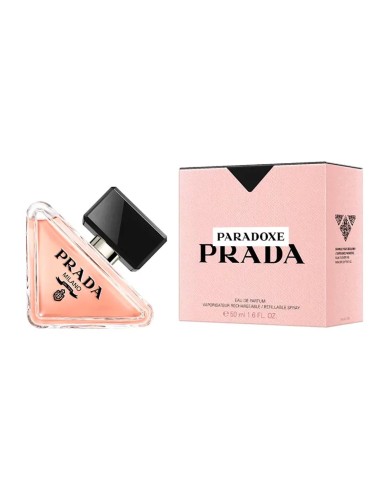 Prada Paradoxe Eau de Parfum recargable de 50 ml con su caja rosa