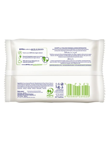 NIVEA Toallitas 3 en 1 Biodegradables