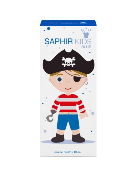 Colonia Saphir Kids Blue 100 ml, frasco de cristal con aroma fresco