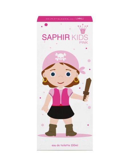 Colonia Saphir Kids Pink 100 ml, frasco de cristal con aroma suave

