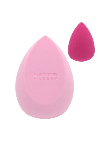 Esponja de maquillaje 3D ovoide rosa claro con mini esponja fucsia de regalo Beter